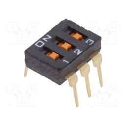 1 pcs x OMRON OCB - A6T-3101 - Switch: DIP-SWITCH, Poles number: 3, ON-OFF, 0.025A/24VDC, Pos: 2