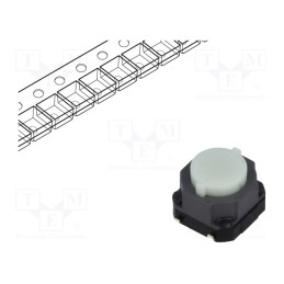 1 pcs x PANASONIC - EVQQ1D06M - Microswitch TACT, SPST, Pos: 2, 0.05A/12VDC, SMT, none, 4N, 6.5mm