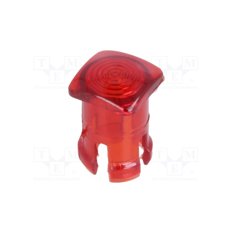 2 pcs x KEYSTONE - 8686 - LED lens, square, red, lowprofile, 5mm