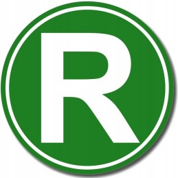 Sticker truck adr letter r increased weight 12 cm