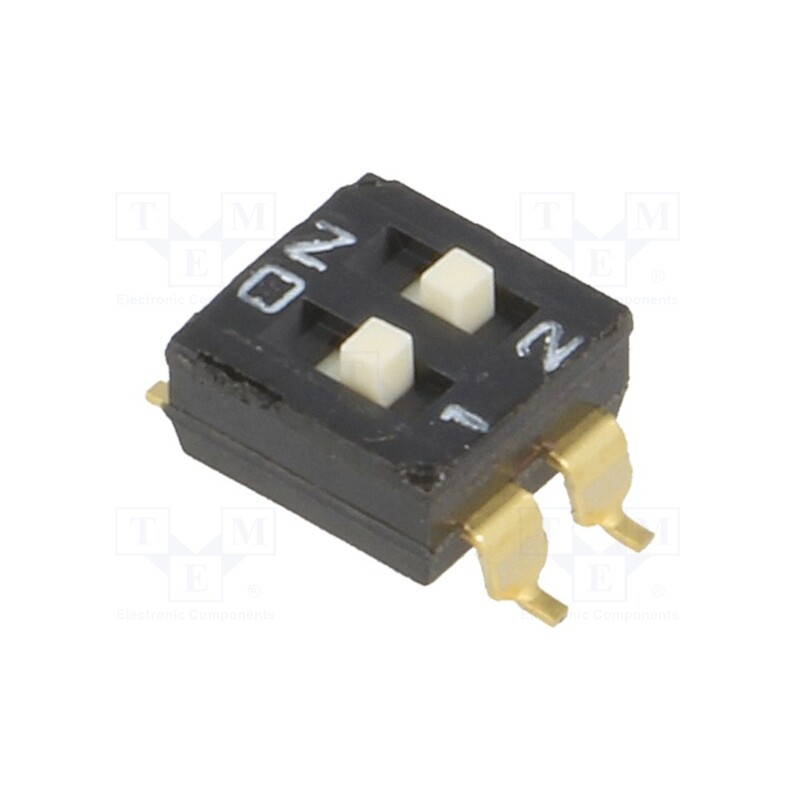 1 pcs x OMRON OCB - A6S-2104-H - Switch: DIP-SWITCH, Poles number: 2, ON-OFF, 0.025A/24VDC, Pos: 2