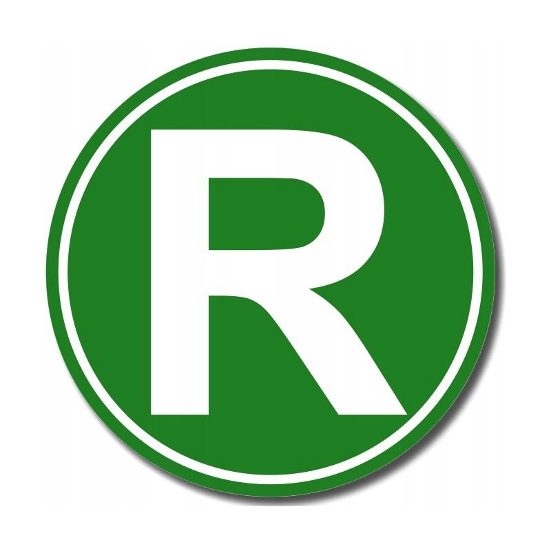 Sticker truck adr letter r increased weight 16 cm