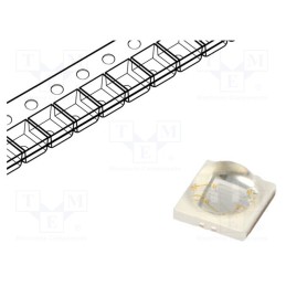 1 pcs x ProLight Opto - PK2N-1LLE - Power LED, UV, 130°, 350mA, λd: 390÷410nm, Pmax: 1W, 3.45x3.44x1.9mm