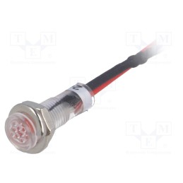 1 pcs x SCI - R9-79L-11-24RED - Indicator: LED, flat, red, 24VDC, Ø5.2mm, IP40, leads 100mm, UL94V-2
