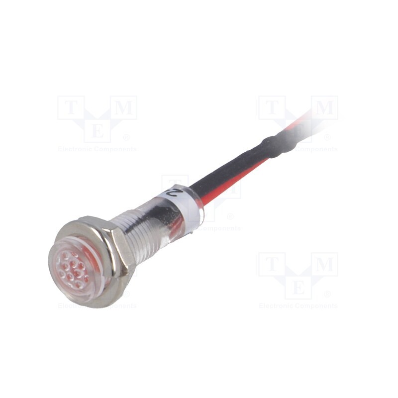 1 pcs x SCI - R9-79L-11-24RED - Indicator: LED, flat, red, 24VDC, Ø5.2mm, IP40, leads 100mm, UL94V-2