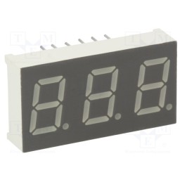 1 pcs x LUCKYLIGHT - KW3-401AGA - Display: LED, 7-segment, 10.2mm, 0.4', No.char: 3, yellow-green