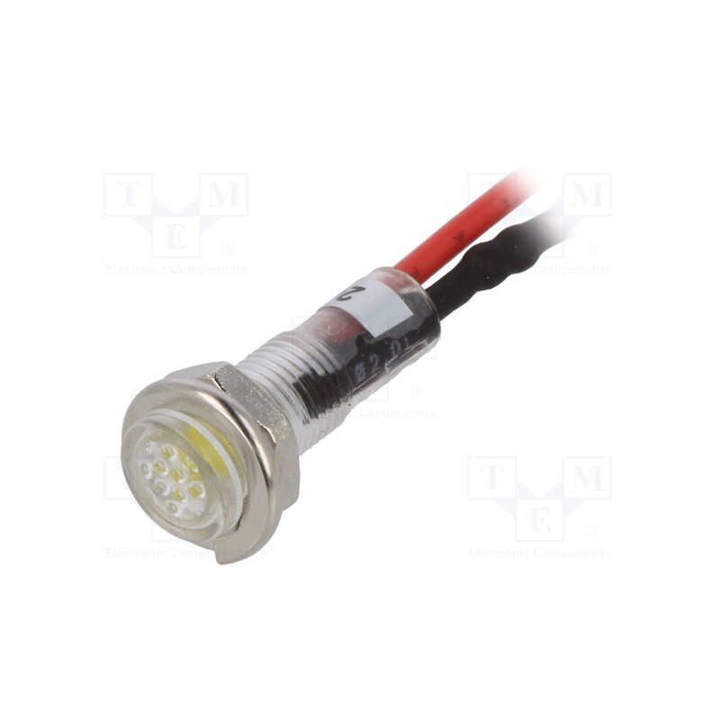 1 pcs x SCI - R9-79L-11-24YELLOW - Indicator: LED, flat, yellow, 24VDC, Ø5.2mm, IP40, leads 100mm