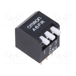 1 pcs x OMRON OCB - A6FR-3104 - Switch: DIP-SWITCH, OFF-ON, 0.025A/24VDC, Pos: 2, -20÷70°C, THT