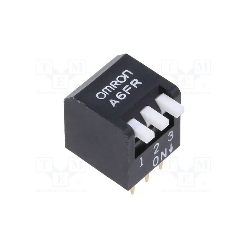1 pcs x OMRON OCB - A6FR-3104 - Switch: DIP-SWITCH, OFF-ON, 0.025A/24VDC, Pos: 2, -20÷70°C, THT