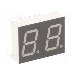 1 pcs x LUCKYLIGHT - KW2-502CGA - Display: LED, 7-segment, 12.7mm, 0.5', No.char: 2, yellow-green