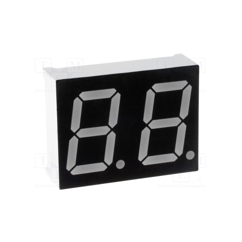 1 pcs x OPTO Plus LED - OPD-D5630G-BW - Display: LED, 7-segment, 14.2mm, 0.56', No.char: 2, green, 8mcd