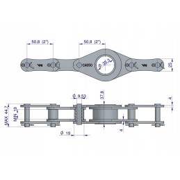 Ca650 chain, 1,160 links, 40 beams, Sipma press