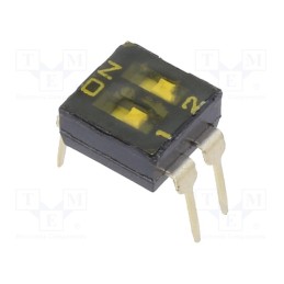 1 pcs x KNITTER-SWITCH - DBS 1002 - Switch: DIP-SWITCH, OFF-ON, 0.025A/24VDC, Pos: 2, -40÷85°C, PCB,THT