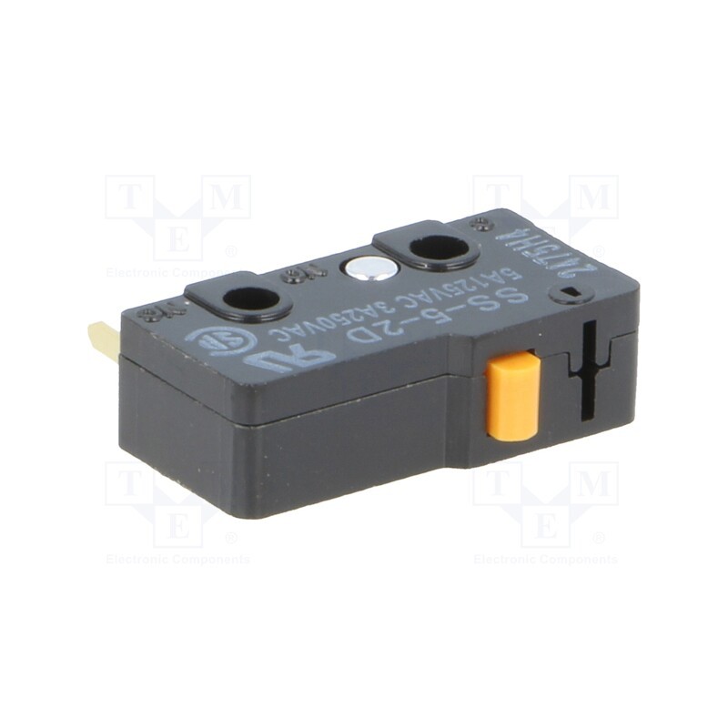 1 pcs x OMRON OCB - SS-5-2D - Microswitch SNAP ACTION, 5A/125VAC, without lever, SPST-NC, IP40