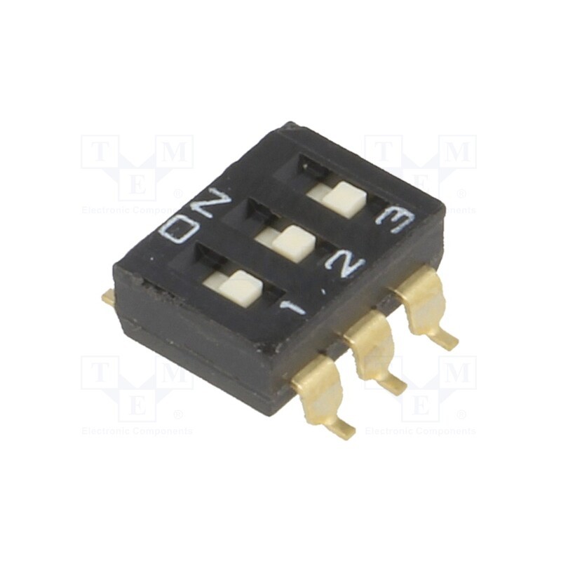 1 pcs x OMRON OCB - A6S-3101-H - Switch: DIP-SWITCH, Poles number: 3, ON-OFF, 0.025A/24VDC, Pos: 2