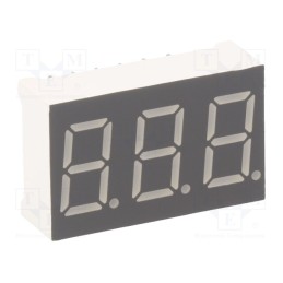 1 pcs x LUCKYLIGHT - KW3-361CVA - Display: LED, 7-segment, 9.2mm, 0.36', No.char: 3, red, 36÷72mcd