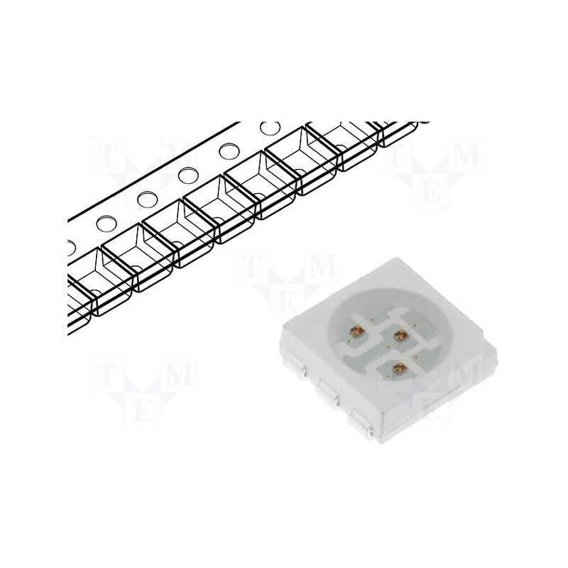 1 pcs x OPTOSUPPLY - OSR5MTS4C1A - LED, SMD, 5060,PLCC6, red, 2180÷3000mcd, 5x5x1.5mm, 120°, 1.8÷2.6V