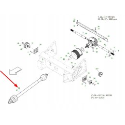 F08013097r PTO shaft 2500nm l 1668 mm