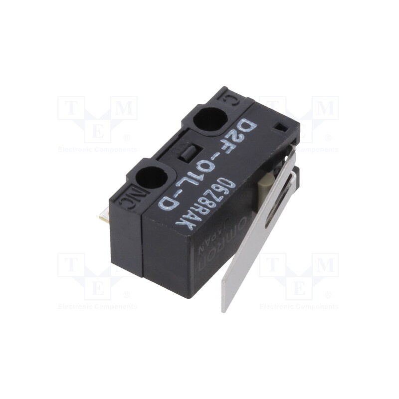 1 pcs x OMRON OCB - D2F-01LD - Microswitch SNAP ACTION, 1A/125VAC, 0.1A/30VDC, with lever, SPDT