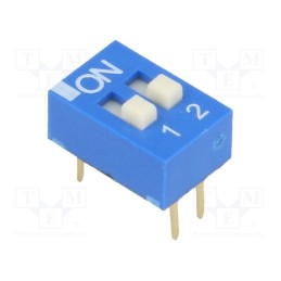 1 pcs x ECE - EDG102S - Switch: DIP-SWITCH, Poles number: 2, ON-OFF, 0.025A/24VDC, Pos: 2