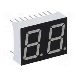 1 pcs x WENRUN - LDD056AUE-101-02 - Display: LED, 7-segment, 14.22mm, 0.56', No.char: 2, red, 11.2mcd