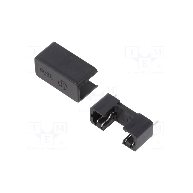 5 pcs x PROFFUSE - ZHL32 - Fuse holder with cover, cylindrical fuses, 5x20mm, 6A, black