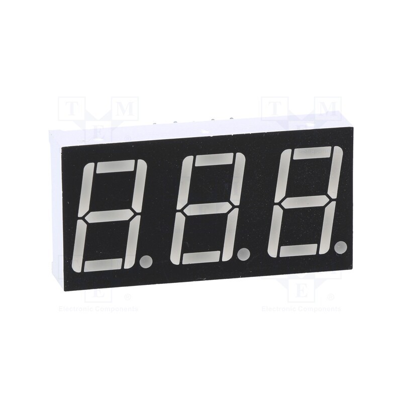 1 pcs x WENRUN - LTD056BAG-103-01 - Display: LED, 7-segment, 14.22mm, 0.56', No.char: 3, green, 6.5mcd