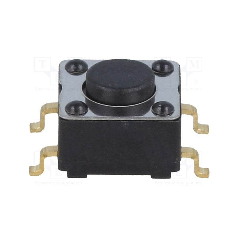 1 pcs x NKK SWITCHES - HP0315AFKP4-S - Microswitch TACT, SPST, Pos: 2, 0.01A/28VDC, 6.2x6.2x4.4mm, 4.4mm