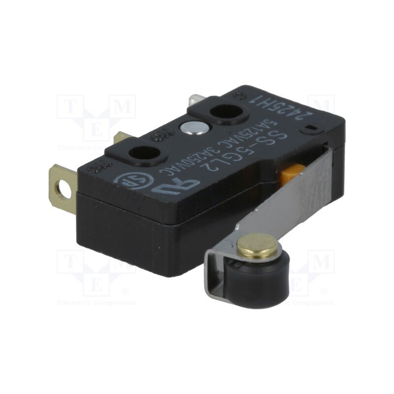 1 pcs x OMRON OCB - SS-5GL2 - Microswitch SNAP ACTION, 5A/125VAC, with lever (with roller)