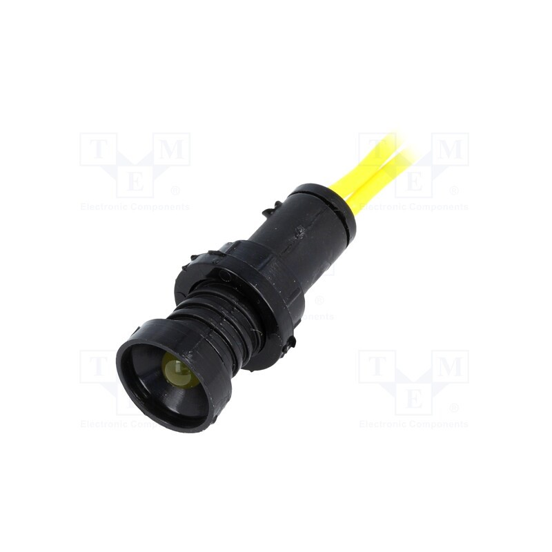 1 pcs x ELPROD - LKM220-Y - Indicator: LED, recessed, yellow, 230VAC, Ø10mm, IP20, leads 300mm