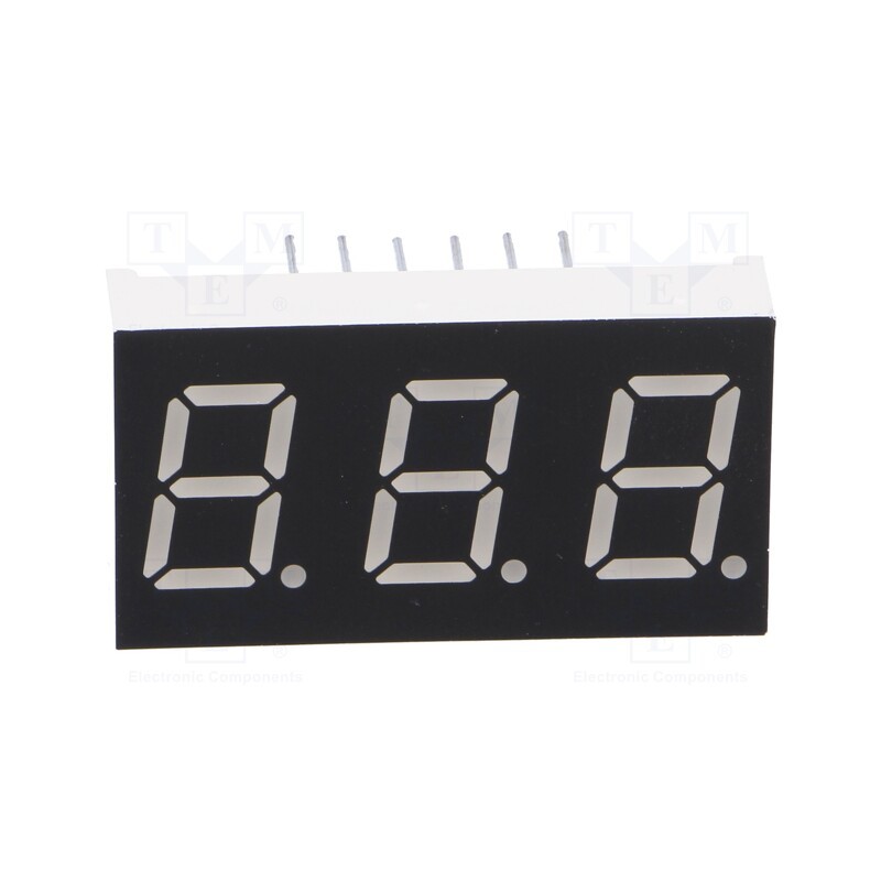 1 pcs x WENRUN - LTD040AUE-101A-02 - Display: LED, 7-segment, 10.16mm, 0.4', No.char: 3, red, 11mcd