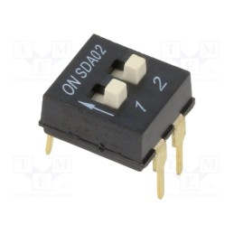 1 pcs x C&K - SDA02H1BD - Switch: DIP-SWITCH, Poles number: 2, ON-OFF, 0.025A/24VDC, Pos: 2