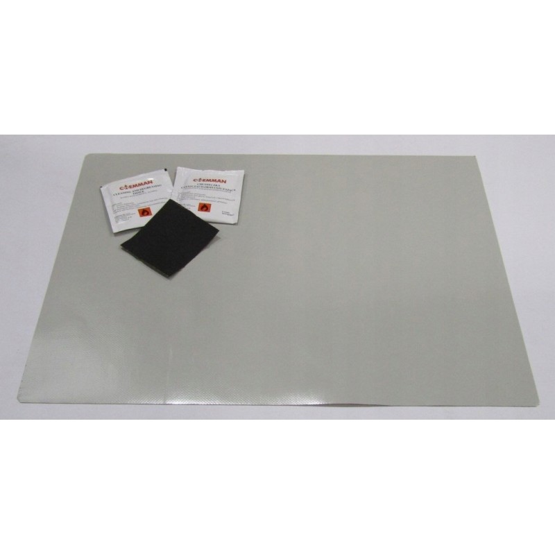 Gray tarpaulin repair sticker