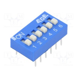 2 pcs x ECE - EDS106SZ - Switch: DIP-SWITCH, Poles number: 6, OFF-ON, 0.025A/24VDC, Pos: 2