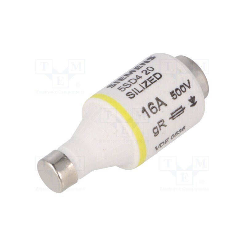 5 pcs x SIEMENS - 5SD420 - Fuse: fuse, gR, 16A, 500VAC, 500VDC, industrial, DII, SILIZED