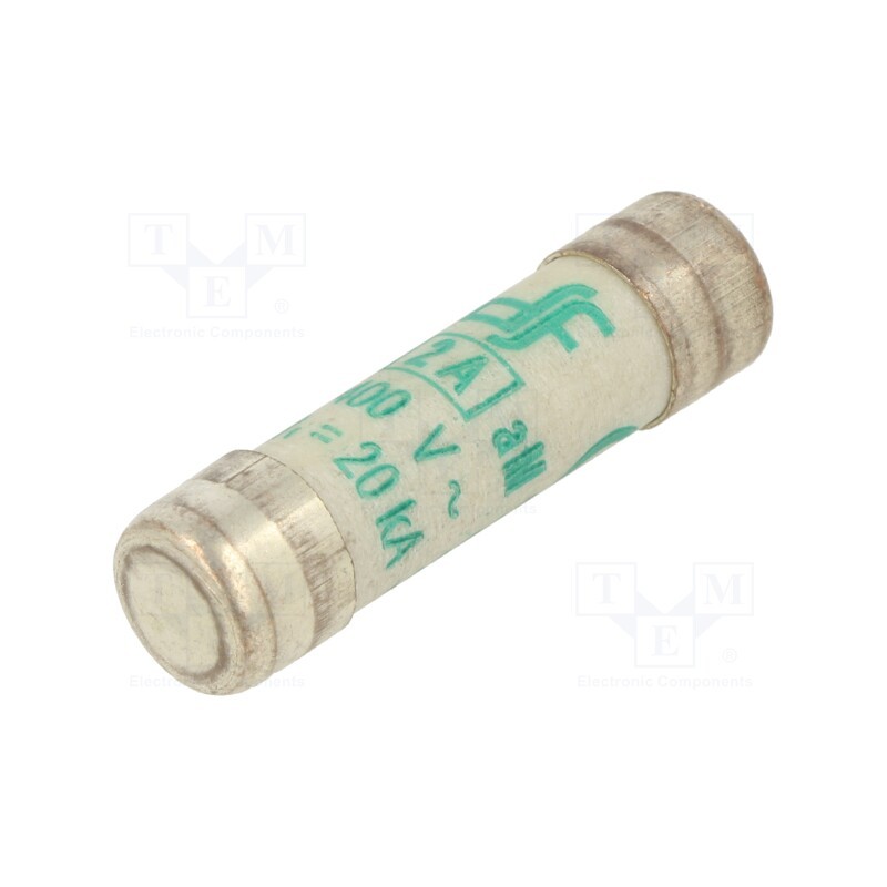 5 pcs x DF ELECTRIC - 411202 - Fuse: fuse, aM, 2A, 400VAC, ceramic,cylindrical,industrial, 8x31mm