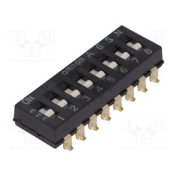 1 pcs x OMRON OCB - A6SN-8101 - Switch: DIP-SWITCH, Poles number: 8, ON-OFF, 0.025A/24VDC, Pos: 2