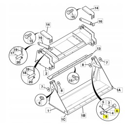 JCB backhoe loader bucket opening sleeve