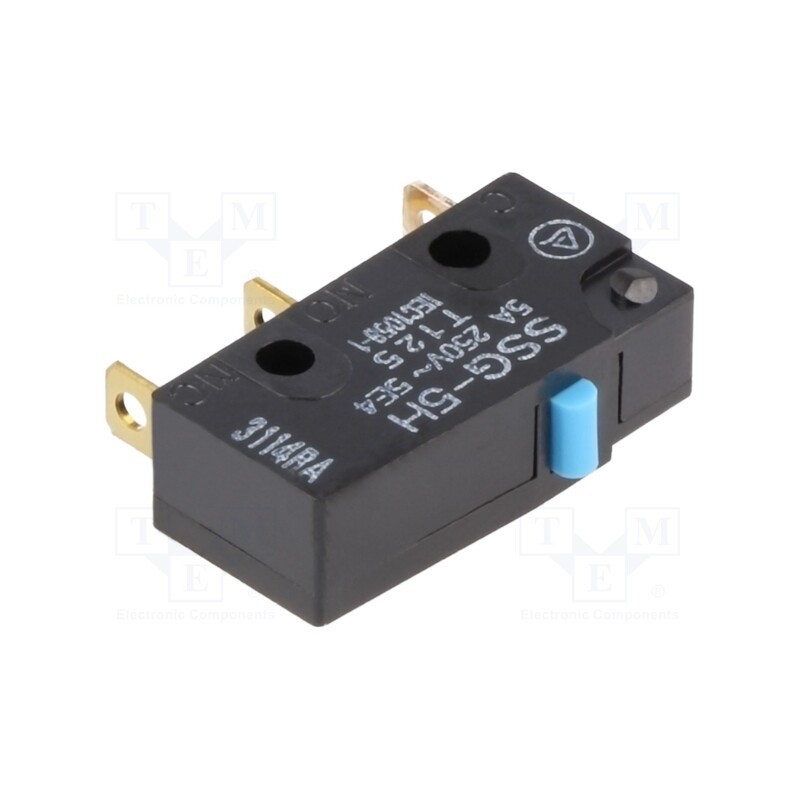 1 pcs x OMRON OCB - SSG-5H - Microswitch SNAP ACTION, 3A/250VAC, 4A/30VDC, without lever