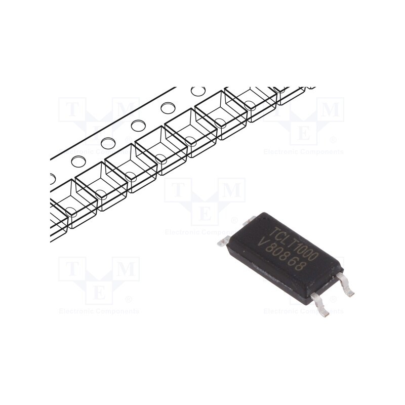 1 pcs x VISHAY - TCLT1000 - Optocoupler, SMD, Ch: 1, OUT: transistor, Uinsul: 5kV, Uce: 70V, SOP4L
