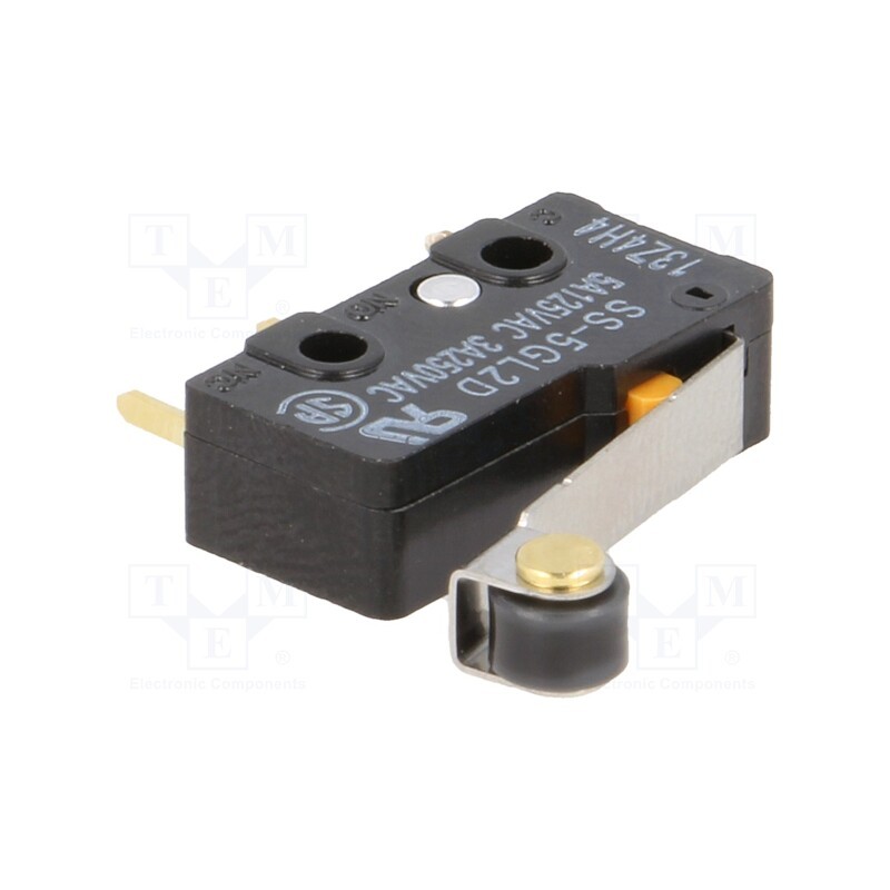 1 pcs x OMRON OCB - SS-5GL2D - Microswitch SNAP ACTION, 5A/125VAC, with lever (with roller)
