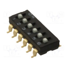 1 pcs x OMRON OCB - A6S-6104-H - Switch: DIP-SWITCH, Poles number: 6, ON-OFF, 0.025A/24VDC, Pos: 2
