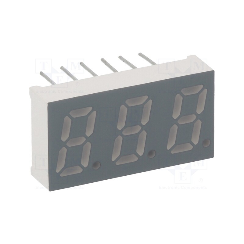 1 pcs x LUCKYLIGHT - KW3-304AVA - Display: LED, 7-segment, 8mm, 0.31', No.char: 3, red, 37÷74mcd, anode