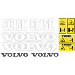 Volvo ec15c ec 15 c mini excavator stickers