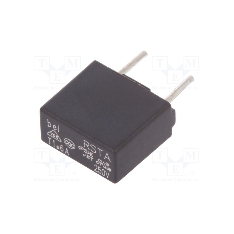 5 pcs x BEL FUSE - 0697A1600-01 - Fuse: fuse, time-lag, 1.6A, 250VAC, 63VDC, 8.4x4x7.8mm, RSTA, bag