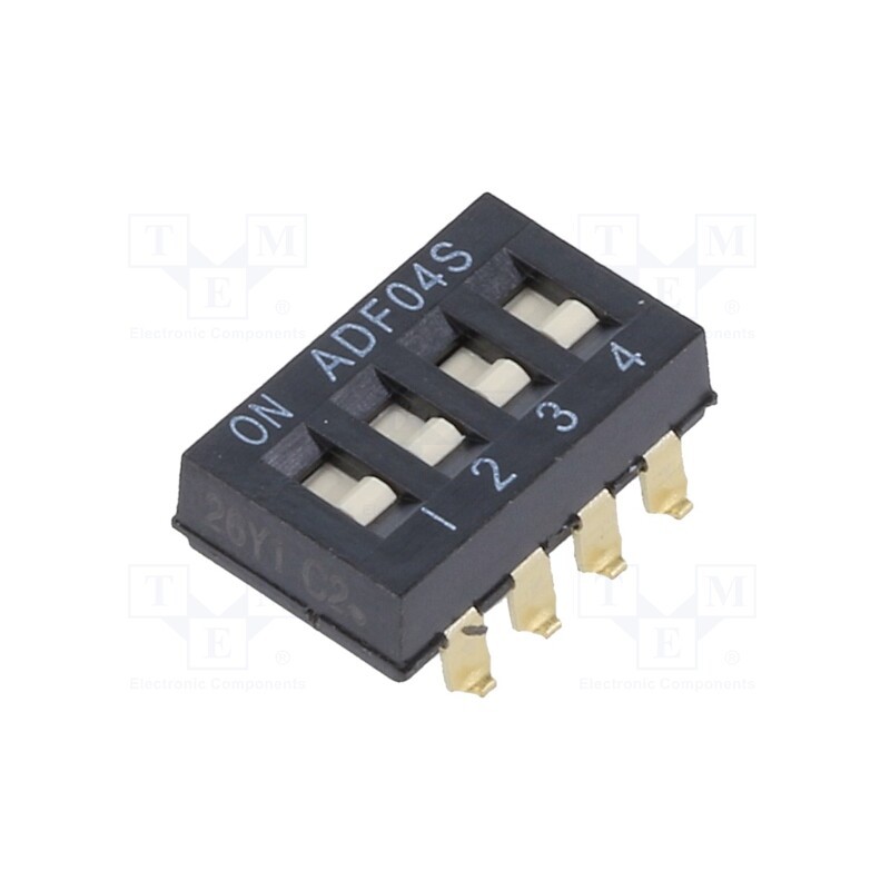 1 pcs x TE Connectivity - 1-1825059-3 - Switch: DIP-SWITCH, Poles number: 4, ON-OFF, -0.025A/24VDC, Pos: 2