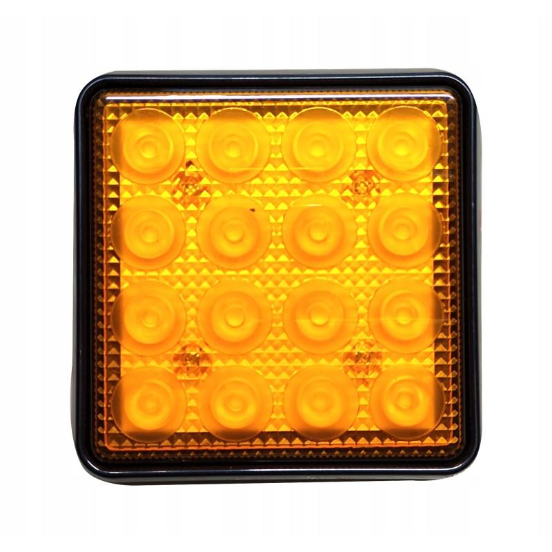 Lamp 12 24v strong LED 12x12 cm orange