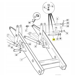 Lift cylinder pin for JCB backhoe loader