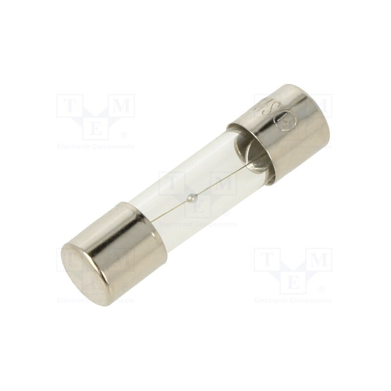 5 pcs x OPTIFUSE - MSC-1A - Fuse: fuse, medium time-lag, 1A, 250VAC, glass, 5x20mm, brass, bulk