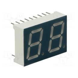 1 pcs x LUCKYLIGHT - KW2-521CGA - Display: LED, 7-segment, 13.2mm, 0.52', No.char: 2, yellow-green